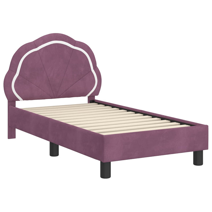 Cadru de pat pentru copii cu spătar Violet 70 x 140 cm Catifea - WALTI WALTI