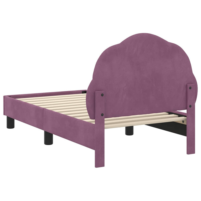 Cadru de pat pentru copii cu spătar Violet 70 x 140 cm Catifea - WALTI WALTI