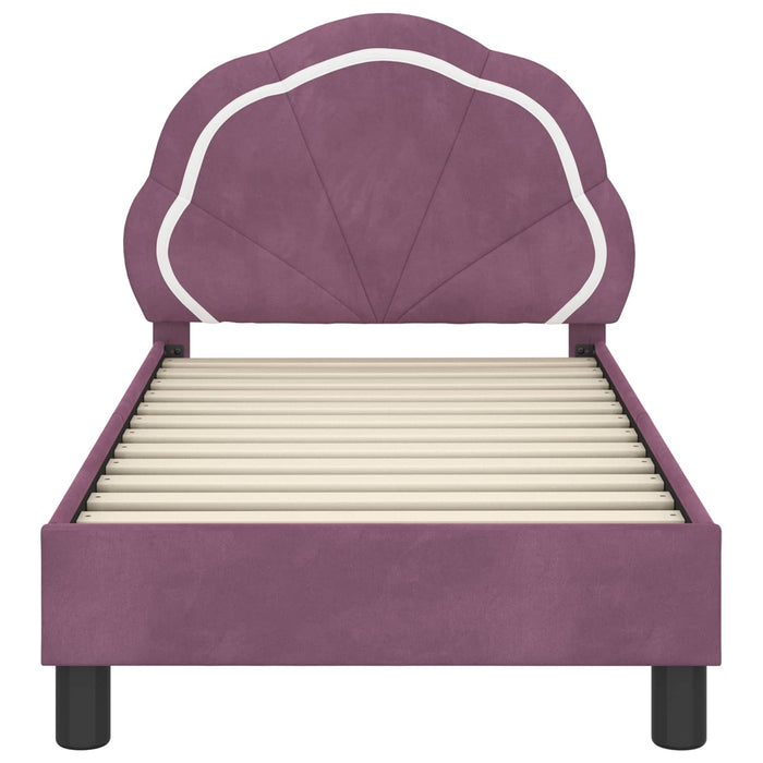 Cadru de pat pentru copii cu spătar Violet 70 x 140 cm Catifea - WALTI WALTI