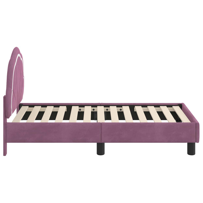 Cadru de pat pentru copii cu spătar Violet 70 x 140 cm Catifea - WALTI WALTI