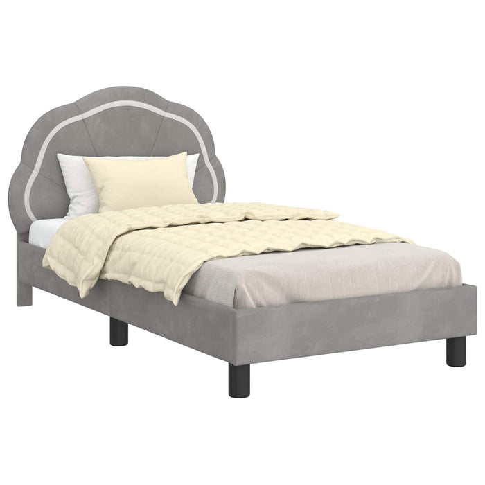Cadru de pat pentru copii cu spătar Gri deschis 80 x 160 cm - WALTI WALTI