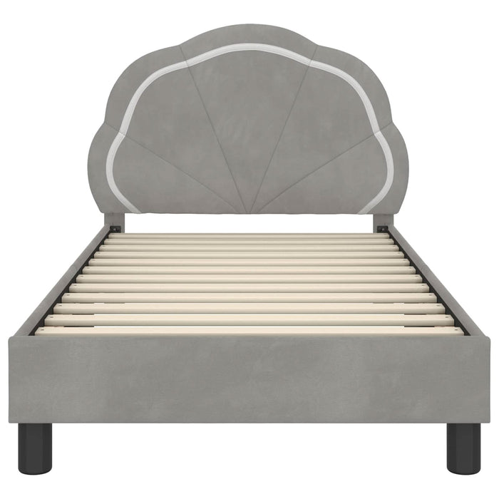 Cadru de pat pentru copii cu spătar Gri deschis 80 x 160 cm - WALTI WALTI