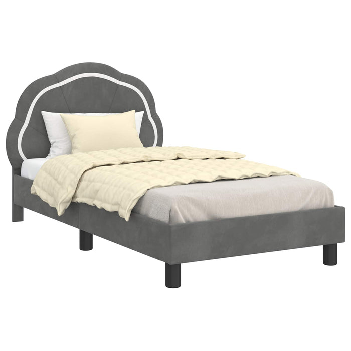 Cadru de pat pentru copii cu spătar Gri închis 80 x 160 cm - WALTI WALTI