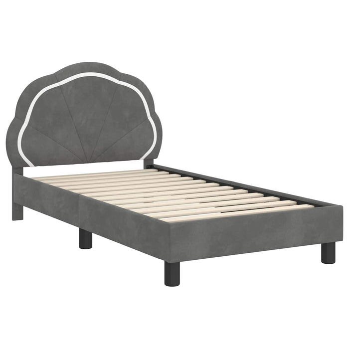 Cadru de pat pentru copii cu spătar Gri închis 80 x 160 cm - WALTI WALTI