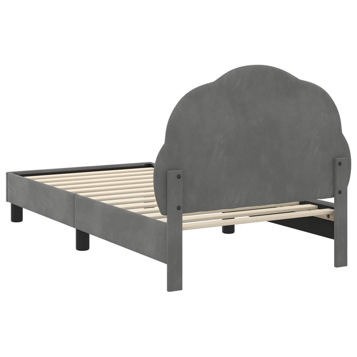 Cadru de pat pentru copii cu spătar Gri închis 80 x 160 cm - WALTI WALTI
