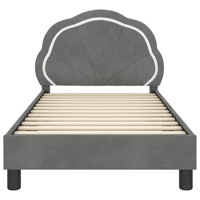 Cadru de pat pentru copii cu spătar Gri închis 80 x 160 cm - WALTI WALTI