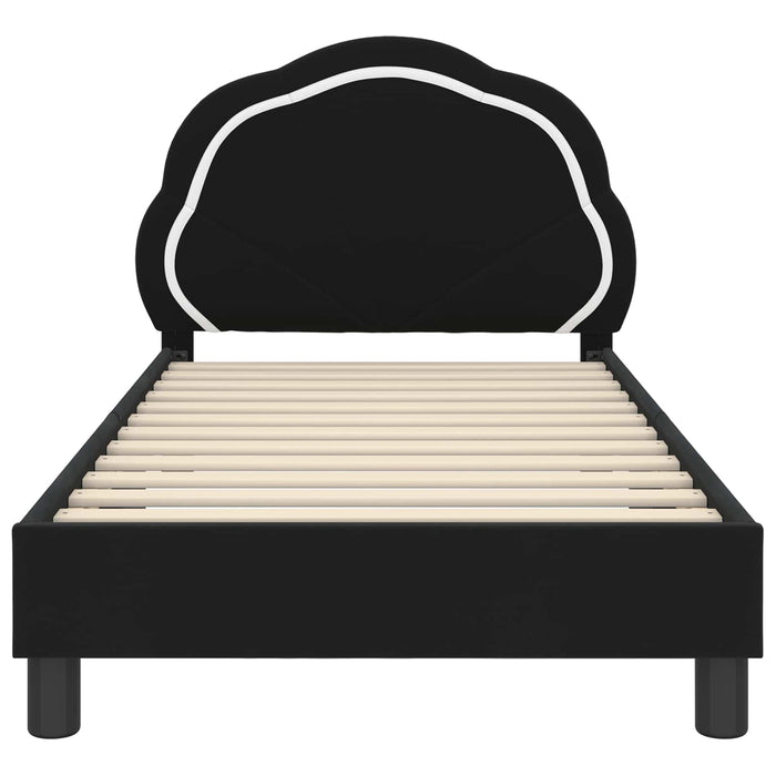 Cadru de pat pentru copii cu spătar Negru 80 x 160 cm Catifea - WALTI WALTI