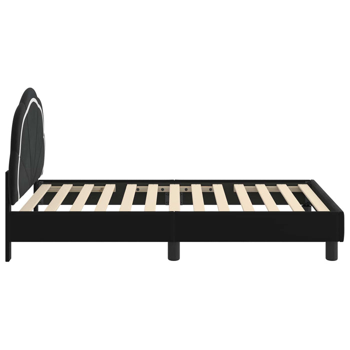Cadru de pat pentru copii cu spătar Negru 80 x 160 cm Catifea - WALTI WALTI