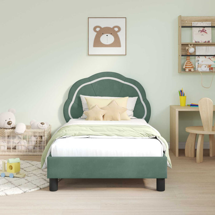Cadru de pat pentru copii cu spătar Verde Mării 80 x 160 cm - WALTI WALTI