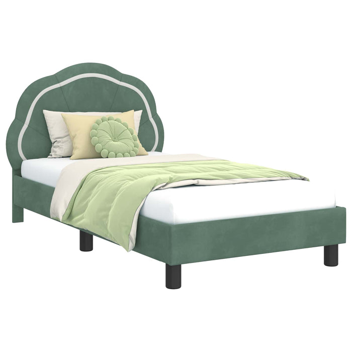 Cadru de pat pentru copii cu spătar Verde Mării 80 x 160 cm - WALTI WALTI