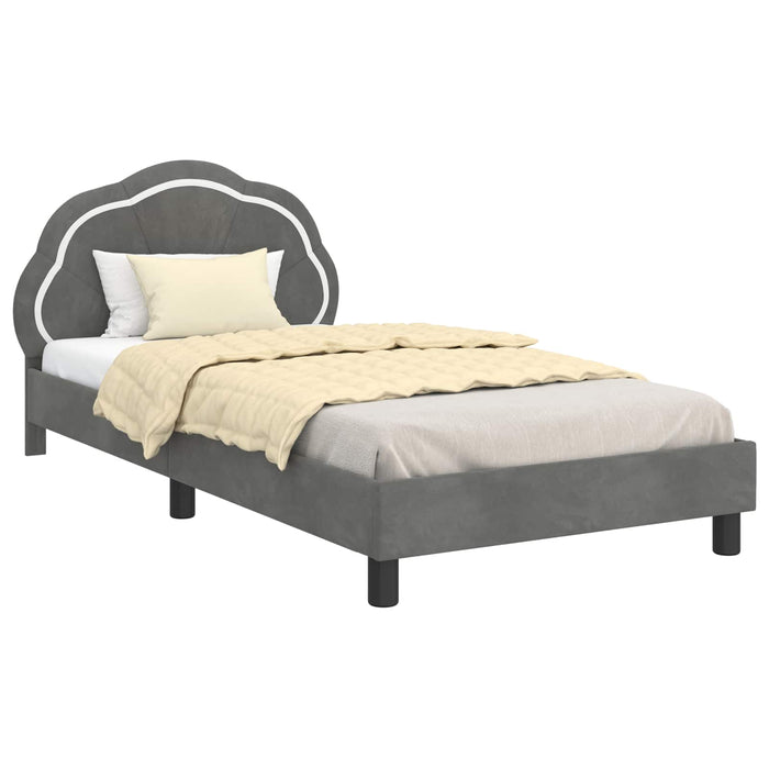 Cadru de pat pentru copii cu spătar Gri închis 80 x 200 cm - WALTI WALTI
