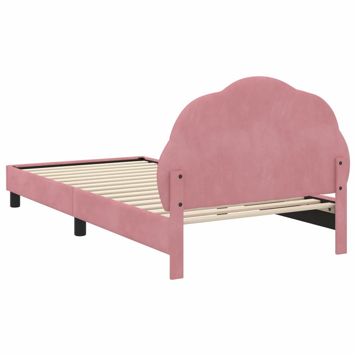 Cadru de pat pentru copii cu spătar Roz 80 x 200 cm Catifea - WALTI WALTI