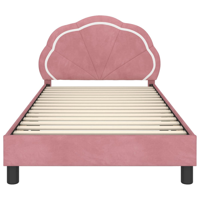 Cadru de pat pentru copii cu spătar Roz 80 x 200 cm Catifea - WALTI WALTI