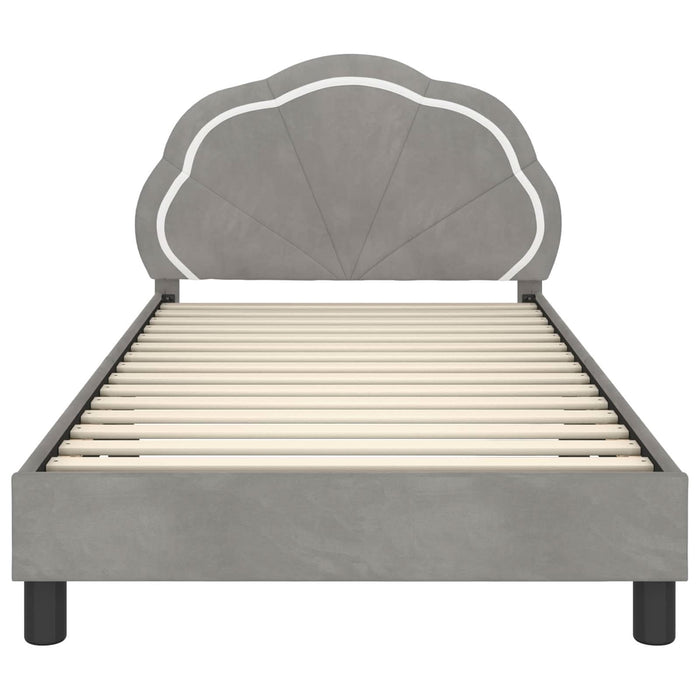 Cadru de pat pentru copii cu spătar Gri deschis 90 x 190 cm - WALTI WALTI