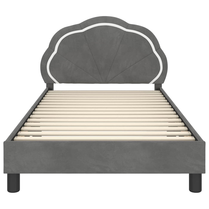 Cadru de pat pentru copii cu spătar Gri închis 90 x 190 cm - WALTI WALTI