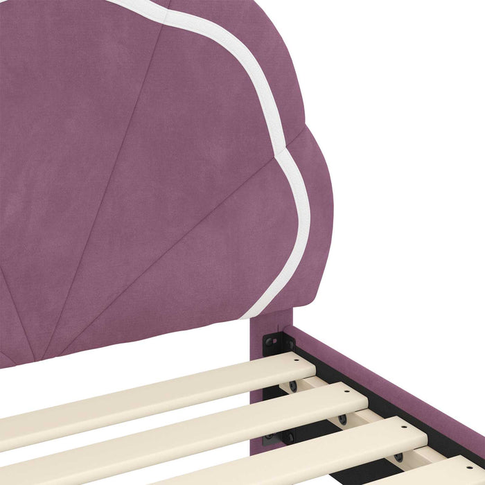 Cadru de pat pentru copii cu spătar Violet 90 x 190 cm Catifea - WALTI WALTI
