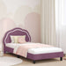 Cadru de pat pentru copii cu spătar Violet 90 x 190 cm Catifea - WALTI WALTI