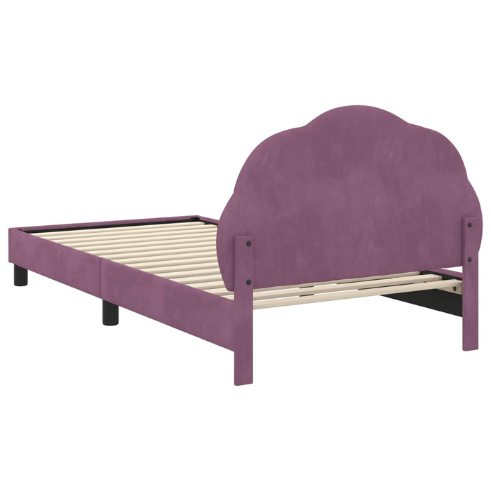 Cadru de pat pentru copii cu spătar Violet 90 x 190 cm Catifea - WALTI WALTI