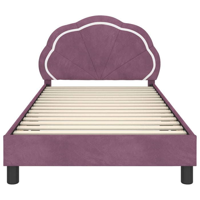 Cadru de pat pentru copii cu spătar Violet 90 x 190 cm Catifea - WALTI WALTI