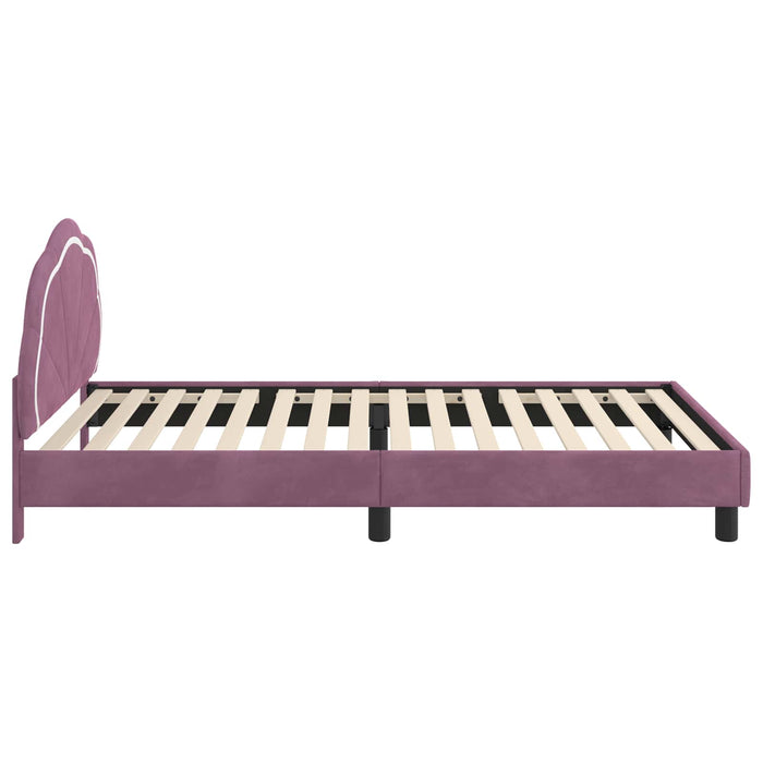 Cadru de pat pentru copii cu spătar Violet 90 x 190 cm Catifea - WALTI WALTI