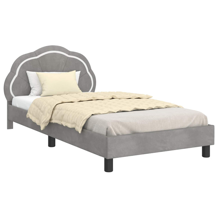 Cadru de pat pentru copii cu spătar Gri deschis 90 x 200 cm - WALTI WALTI
