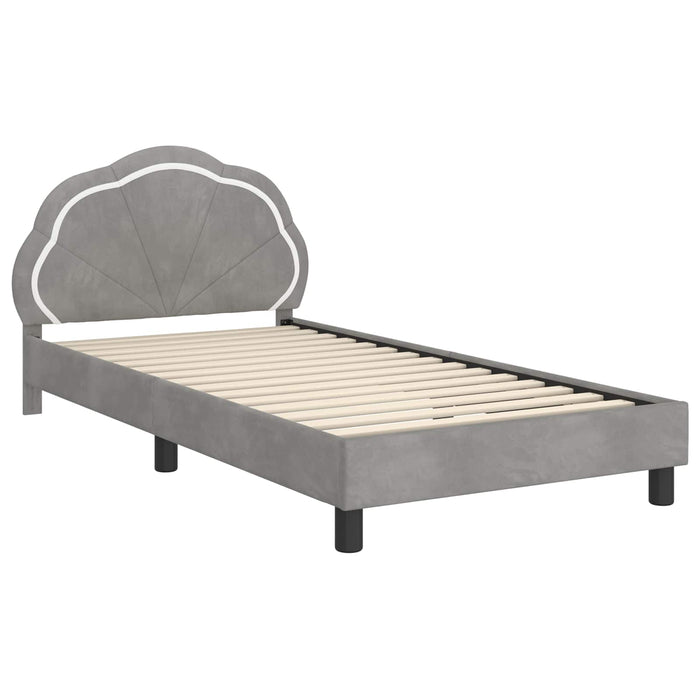 Cadru de pat pentru copii cu spătar Gri deschis 90 x 200 cm - WALTI WALTI