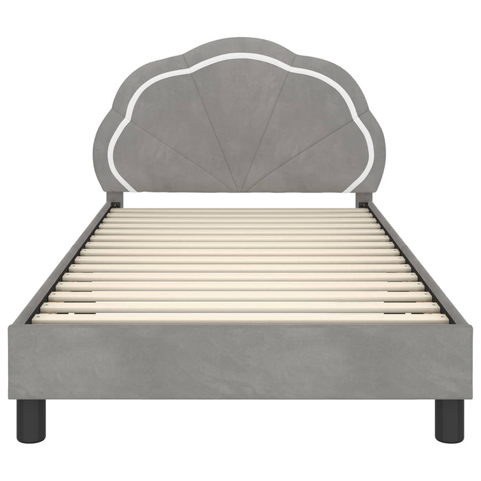 Cadru de pat pentru copii cu spătar Gri deschis 90 x 200 cm - WALTI WALTI