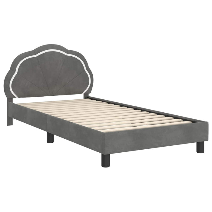 Cadru de pat pentru copii cu spătar Gri închis 90 x 200 cm - WALTI WALTI