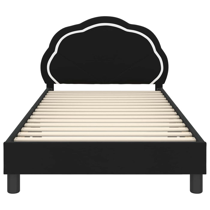 Cadru de pat pentru copii cu spătar Negru 90 x 200 cm Catifea - WALTI WALTI