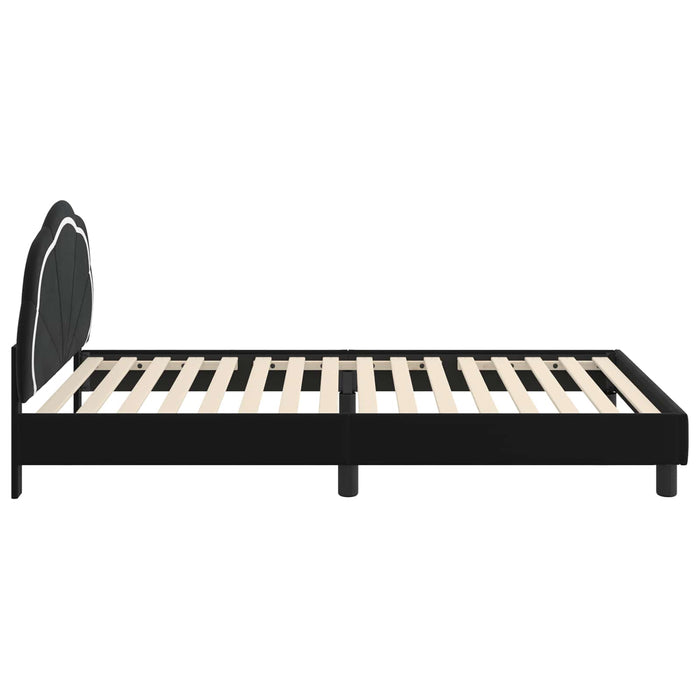 Cadru de pat pentru copii cu spătar Negru 90 x 200 cm Catifea - WALTI WALTI