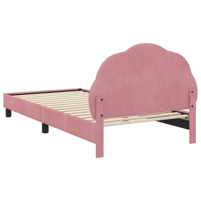 Cadru de pat pentru copii cu spătar Roz 90 x 200 cm Catifea - WALTI WALTI