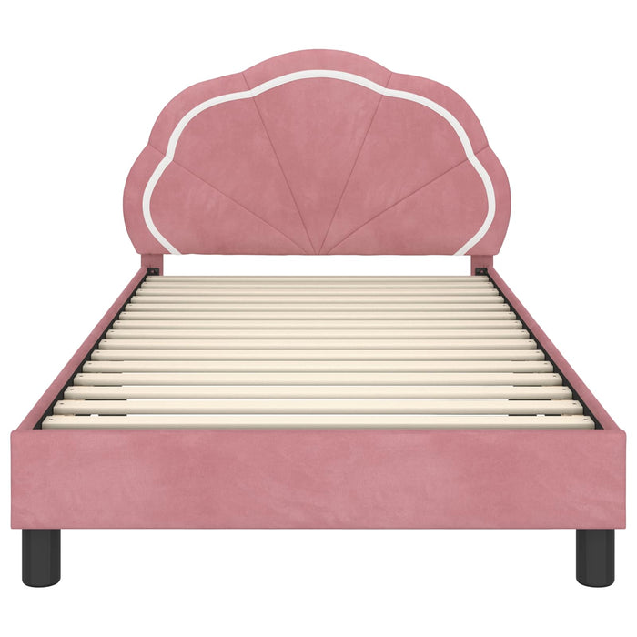 Cadru de pat pentru copii cu spătar Roz 90 x 200 cm Catifea - WALTI WALTI