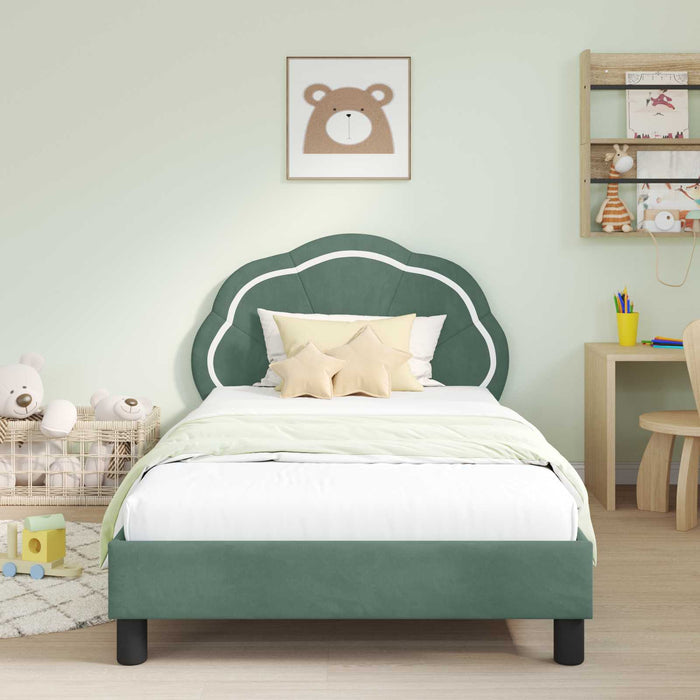 Cadru de pat pentru copii cu spătar Verde Mării 90 x 200 cm - WALTI WALTI