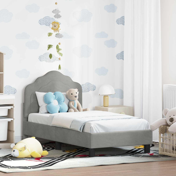 Cadru de pat pentru copii cu spătar Gri deschis 70 x 140 cm - WALTI WALTI