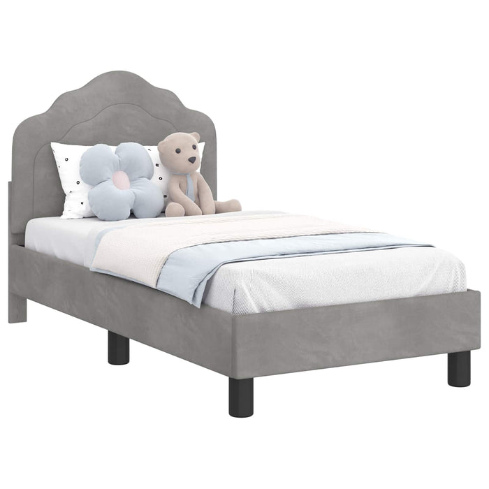 Cadru de pat pentru copii cu spătar Gri deschis 70 x 140 cm - WALTI WALTI