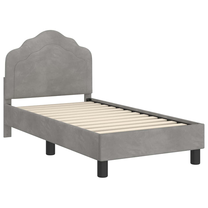 Cadru de pat pentru copii cu spătar Gri deschis 70 x 140 cm - WALTI WALTI