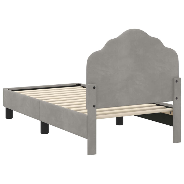 Cadru de pat pentru copii cu spătar Gri deschis 70 x 140 cm - WALTI WALTI