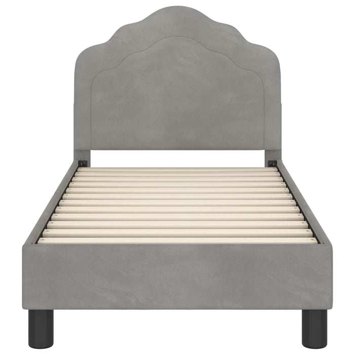 Cadru de pat pentru copii cu spătar Gri deschis 70 x 140 cm - WALTI WALTI
