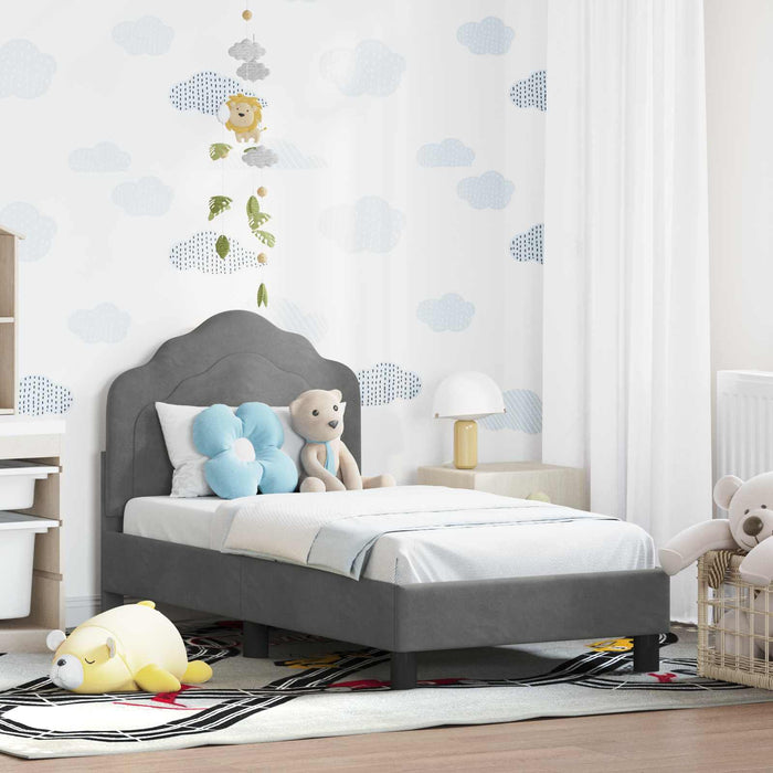 Cadru de pat pentru copii cu spătar Gri închis 70 x 140 cm - WALTI WALTI