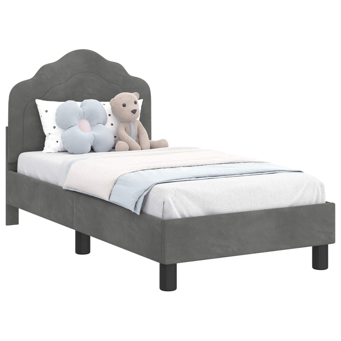 Cadru de pat pentru copii cu spătar Gri închis 70 x 140 cm - WALTI WALTI