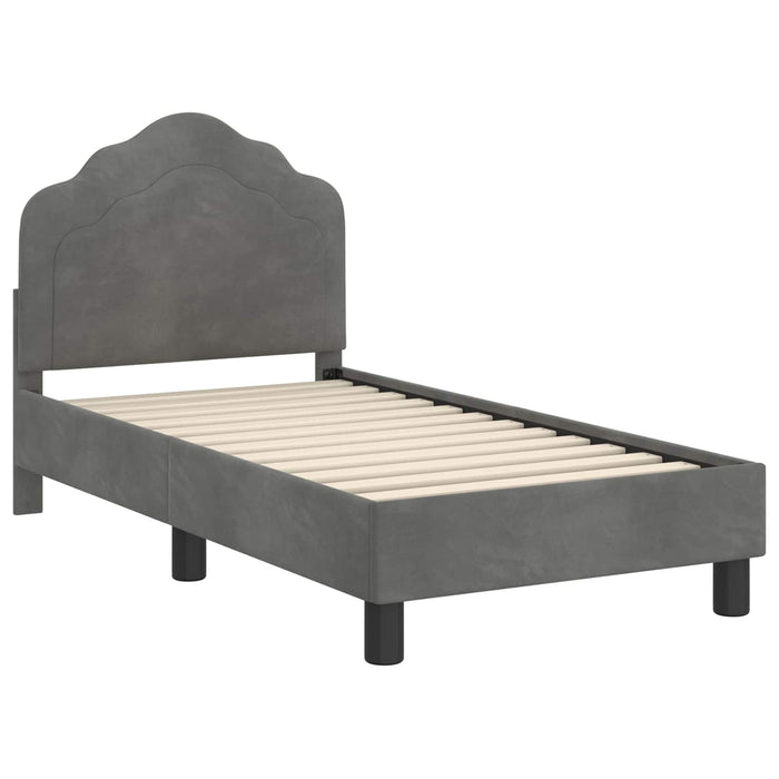 Cadru de pat pentru copii cu spătar Gri închis 70 x 140 cm - WALTI WALTI