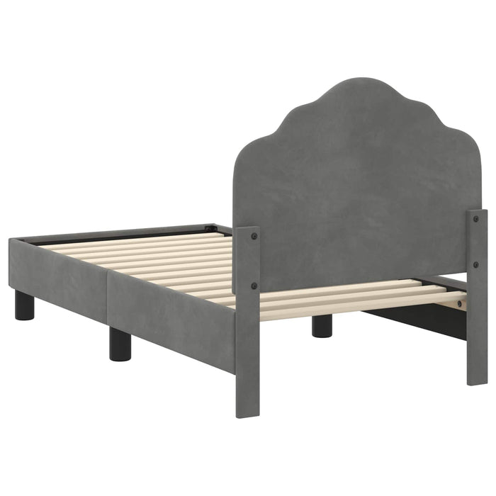 Cadru de pat pentru copii cu spătar Gri închis 70 x 140 cm - WALTI WALTI