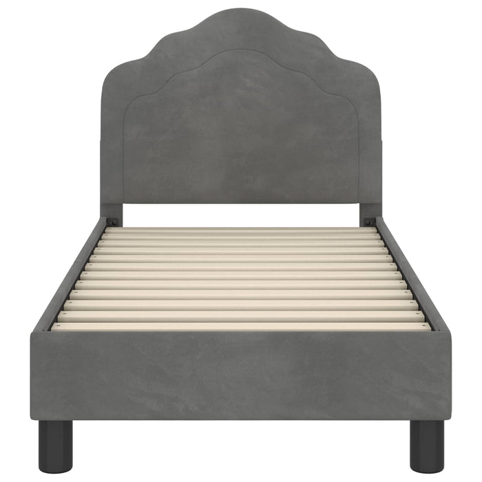 Cadru de pat pentru copii cu spătar Gri închis 70 x 140 cm - WALTI WALTI