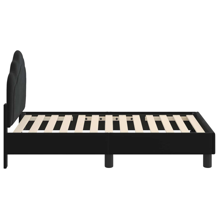 Cadru de pat pentru copii cu spătar Negru 70 x 140 cm Catifea - WALTI WALTI