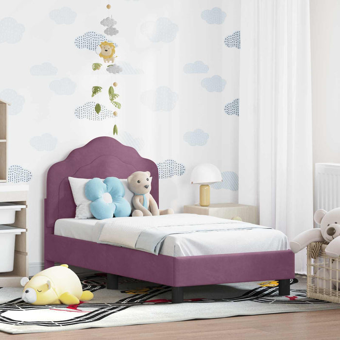 Cadru de pat pentru copii cu spătar Violet 70 x 140 cm Catifea - WALTI WALTI