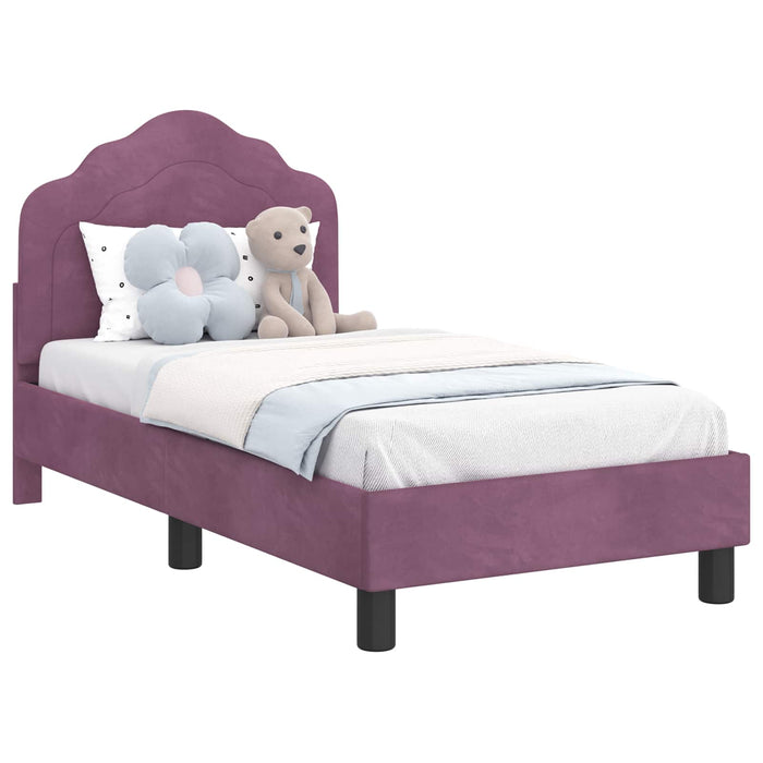 Cadru de pat pentru copii cu spătar Violet 70 x 140 cm Catifea - WALTI WALTI