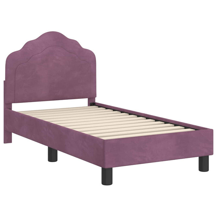 Cadru de pat pentru copii cu spătar Violet 70 x 140 cm Catifea - WALTI WALTI