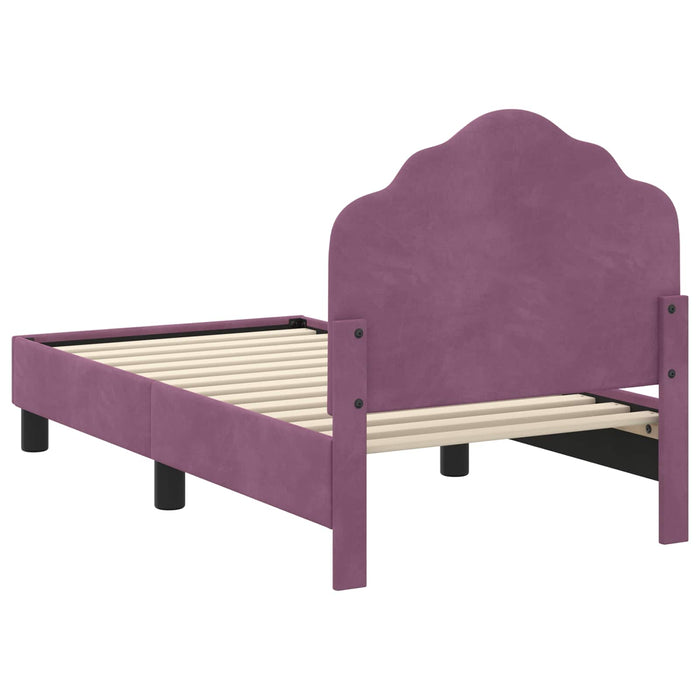 Cadru de pat pentru copii cu spătar Violet 70 x 140 cm Catifea - WALTI WALTI