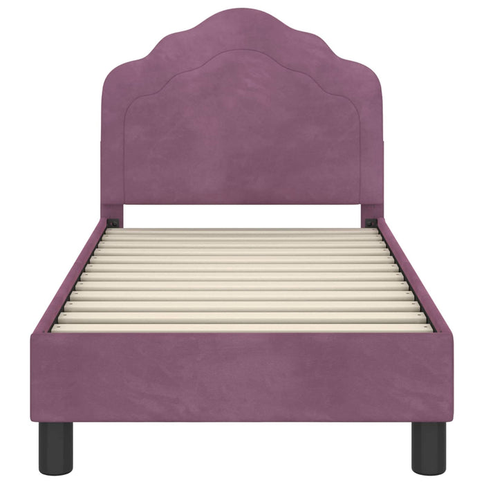 Cadru de pat pentru copii cu spătar Violet 70 x 140 cm Catifea - WALTI WALTI