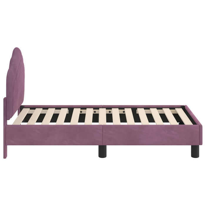 Cadru de pat pentru copii cu spătar Violet 70 x 140 cm Catifea - WALTI WALTI